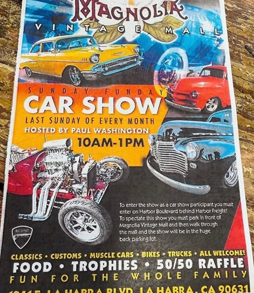 Magnolia Sunday Funday Car Show flyer 2025
